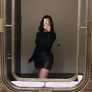 Faux leather skirt
